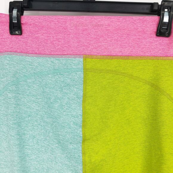 OUTDOOR VOICES Warmup 5" Shorts XS Bubblegum Pink Green Blue Colorblock NWT - Picture 8 of 12